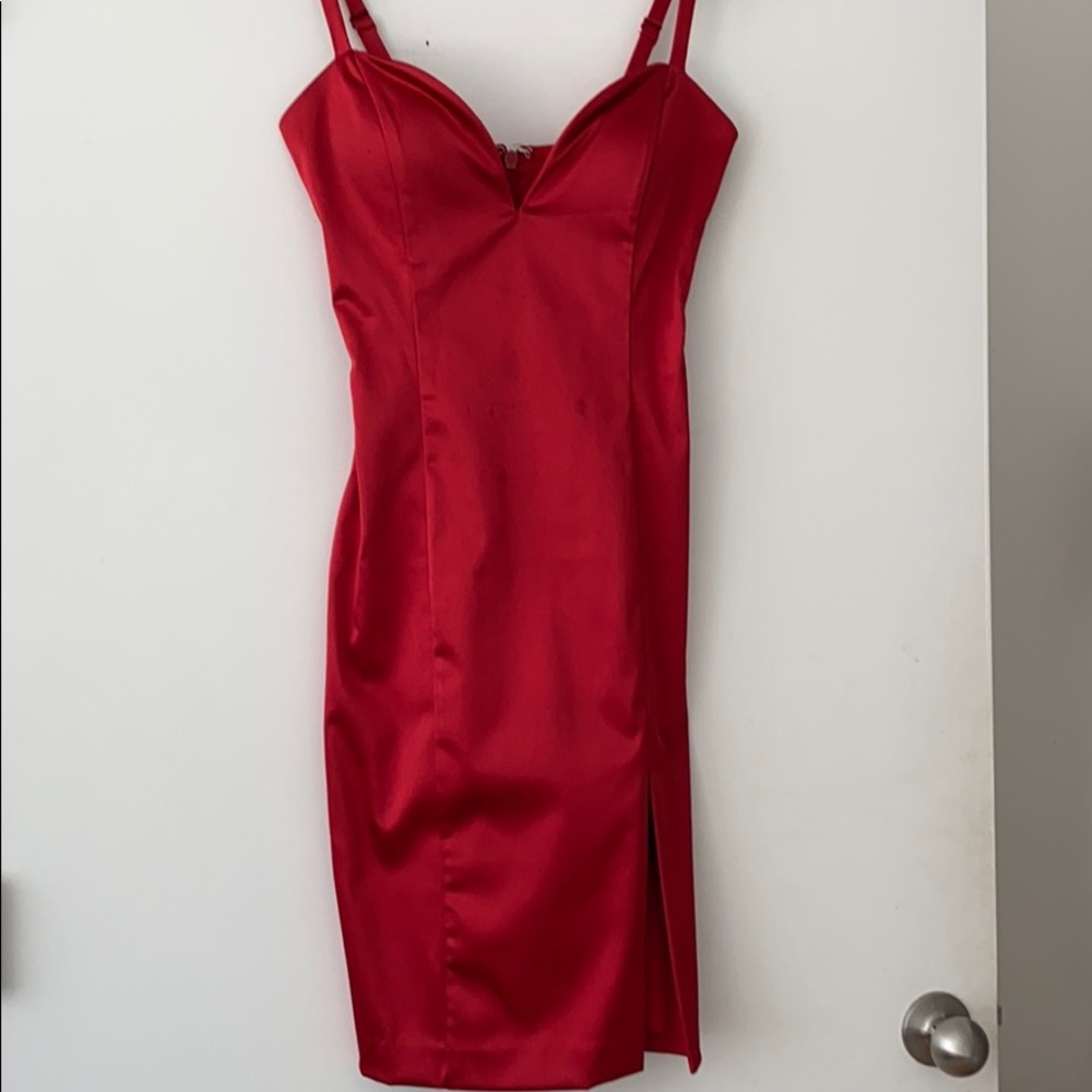 Bebe Size 4 sweetheart neckline sexy red dress